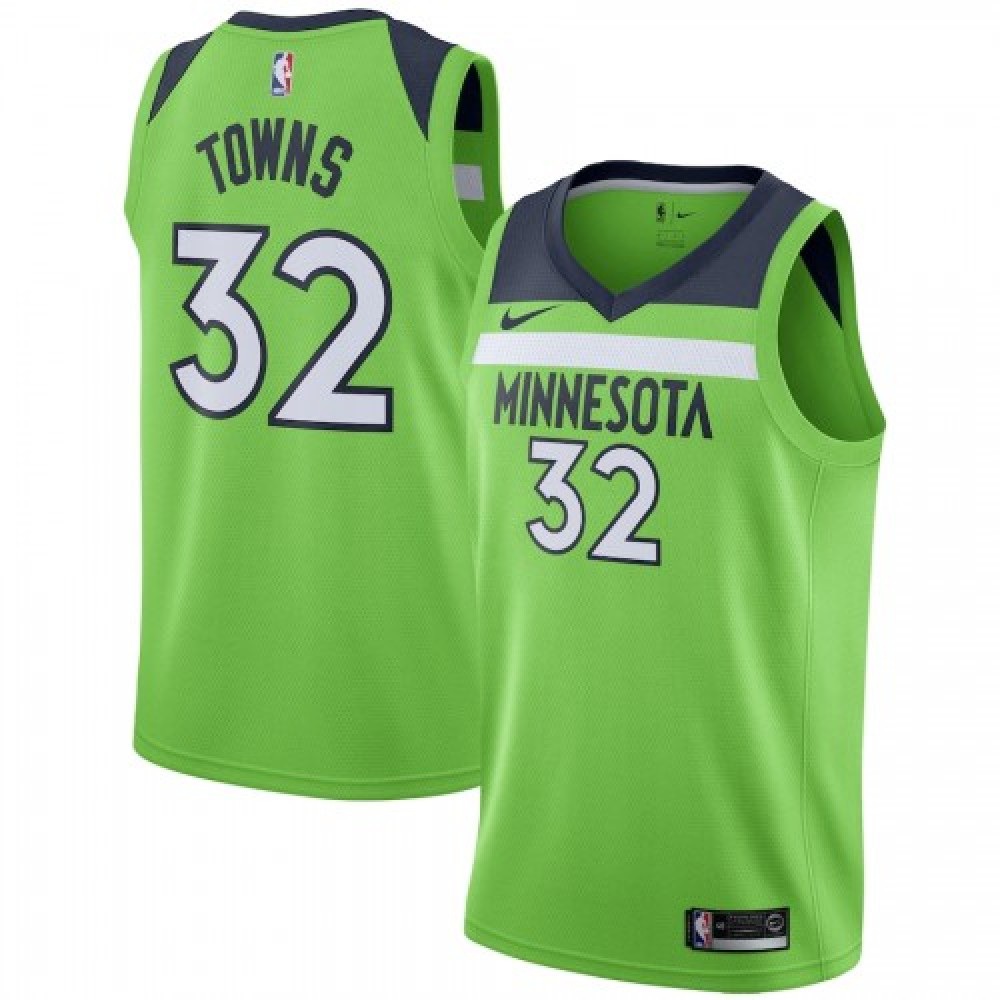 Men's Minnesota Timberwolves Karl-Anthony Towns #32 Green Swingman Jersey - Statement Edition-Pro Kit Vault | Brand New 26/27 Sports Jerseys
